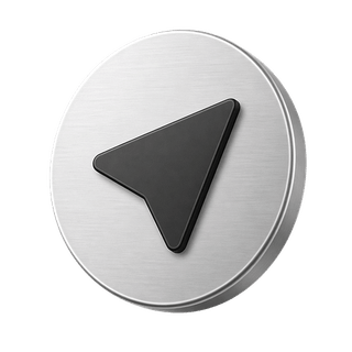 Decorative 3D arrow icon for sending messages on the contact us page