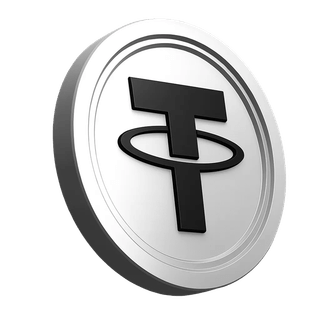 USDT Tether coin graphic in the trust section of the trading community